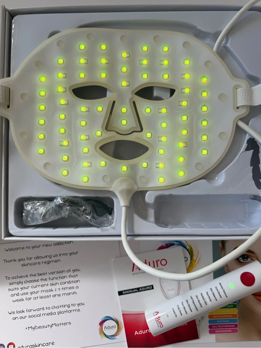 Aduro LED Face Mask - Red Light Therapy - Box Included - Lightly Used - Picture 5 of 12